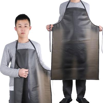 Black Cooking Chef Apron Waterproof Work Apron Soft Aquatic Butchery Food Apron