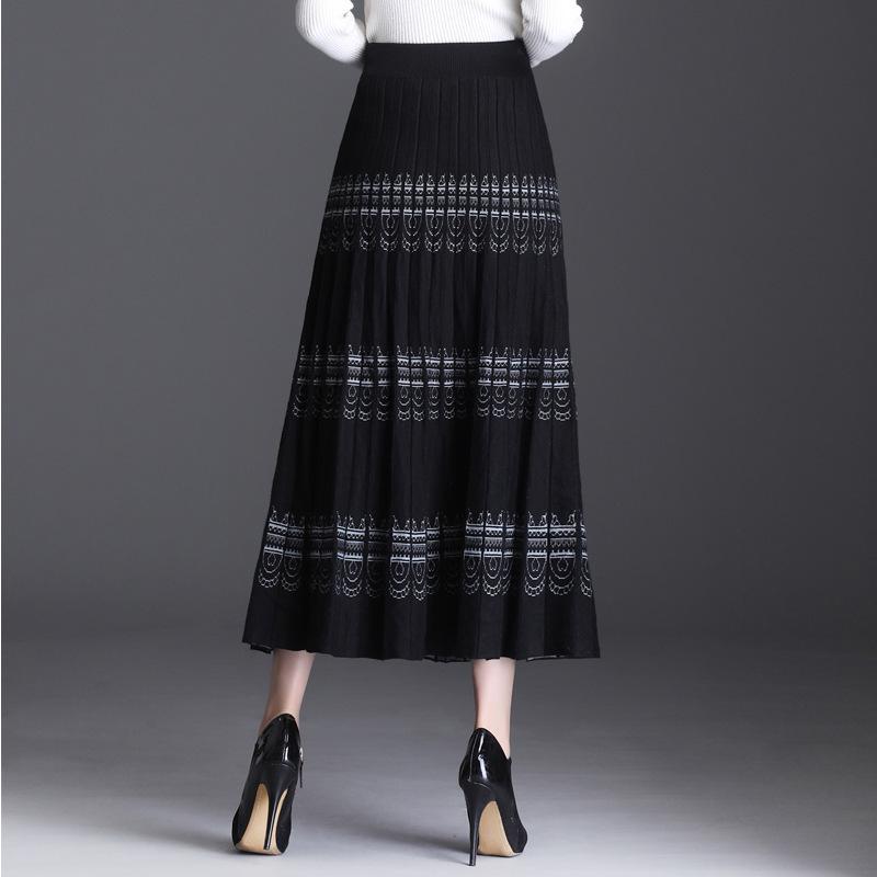 Thickened Knitted Skirt Long Skirt Half Skirt Autumn/Winter Women's Winter Knitted Skirt
