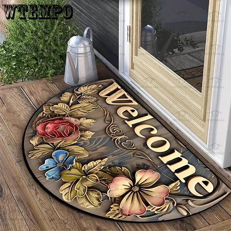 Half Circle Entrance Door Mat Easy To Maintain Anti Slip Foot Mat Household Floor Mat
