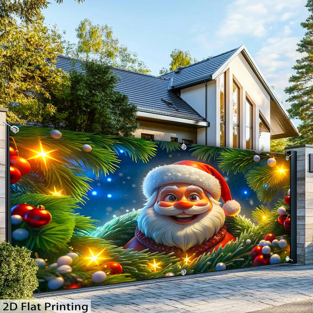 2D Flat 1pc -Christmas Banner Oversized Wall Decor Holiday Outdoor/Indoor Holiday Decor For Yard Garden Home Outdoor Decor