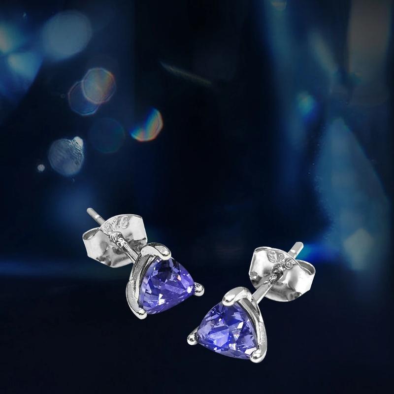 925 Sterling SilverTanzanite Stud Earrings for Women Luxury Gemstone Simple Fine Jewelry Accessories Party Wedding Gift