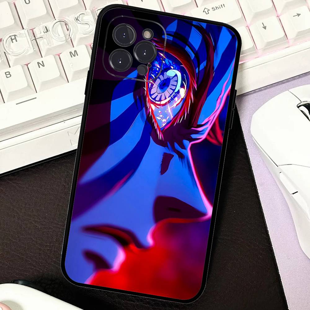 Popular Anime Akaza D-Demon S-Slayer Black Soft Phone Case For IPhone 16 15 14 13 11 12 17 Pro Max Mini Plus