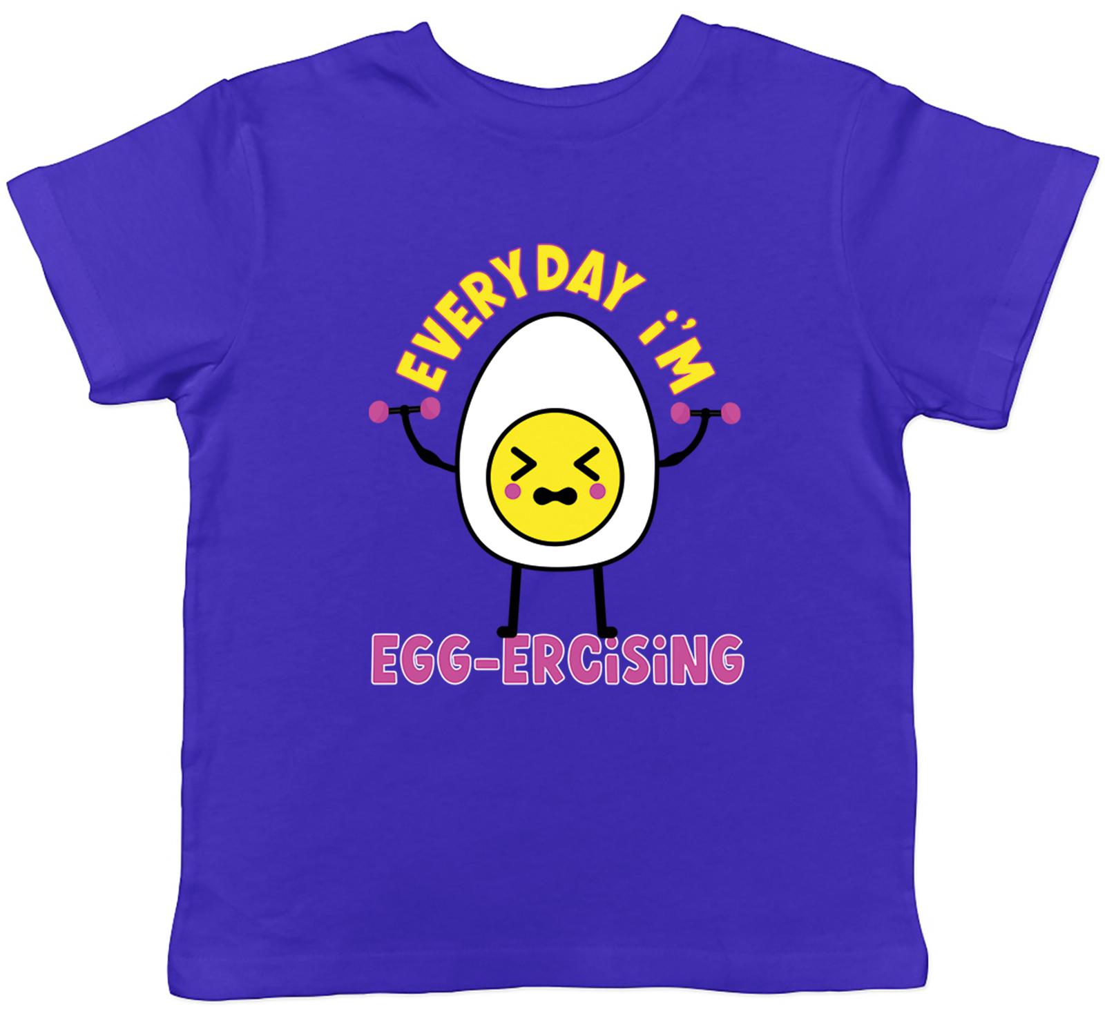 

Everyday I m Egg-ercising Kids T-Shirt Funny Egg Boiled Fried Poached Boys Girls 110