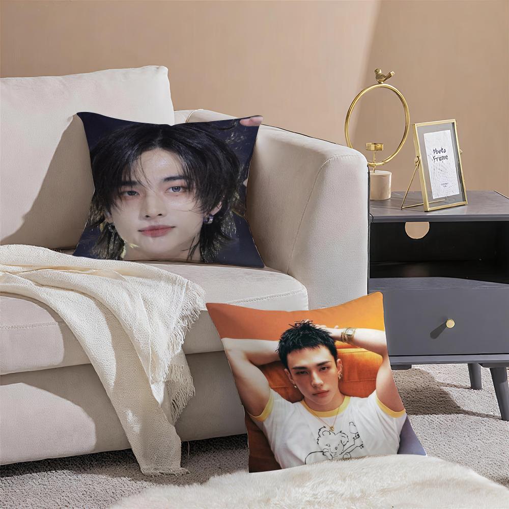 Handsome Singer H-Hyunjins Cushion Cover Linen Pillowcase Soft For Sofa Bed Home Room Decor