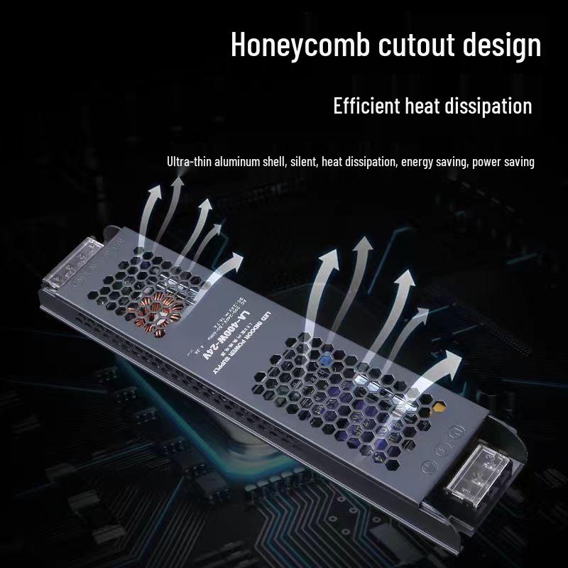 Black King Kong LED Driver: 220V to 24V/12V Constant Voltage Power Supply for Light Box & Strip Lights