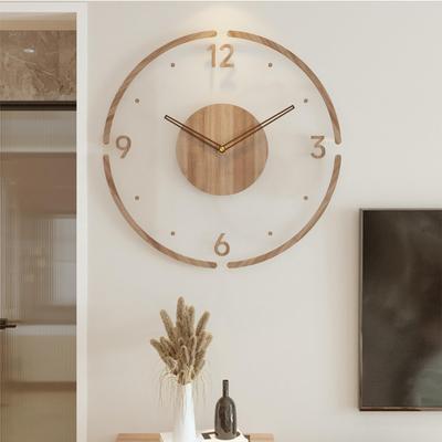 Holzwand Nordisch Modern Einfach für Lange Akkulaufzeit Leinwand Wanduhr mit Arabischen Zimmer Innenraum Zimmer Durchmesser Uhr, Stilvoll, Leise, Design, Nicht-Radio