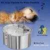 Large Capacity Stainless Steel Pet Water Fountain with Circulating Filter for Cats and Dogs