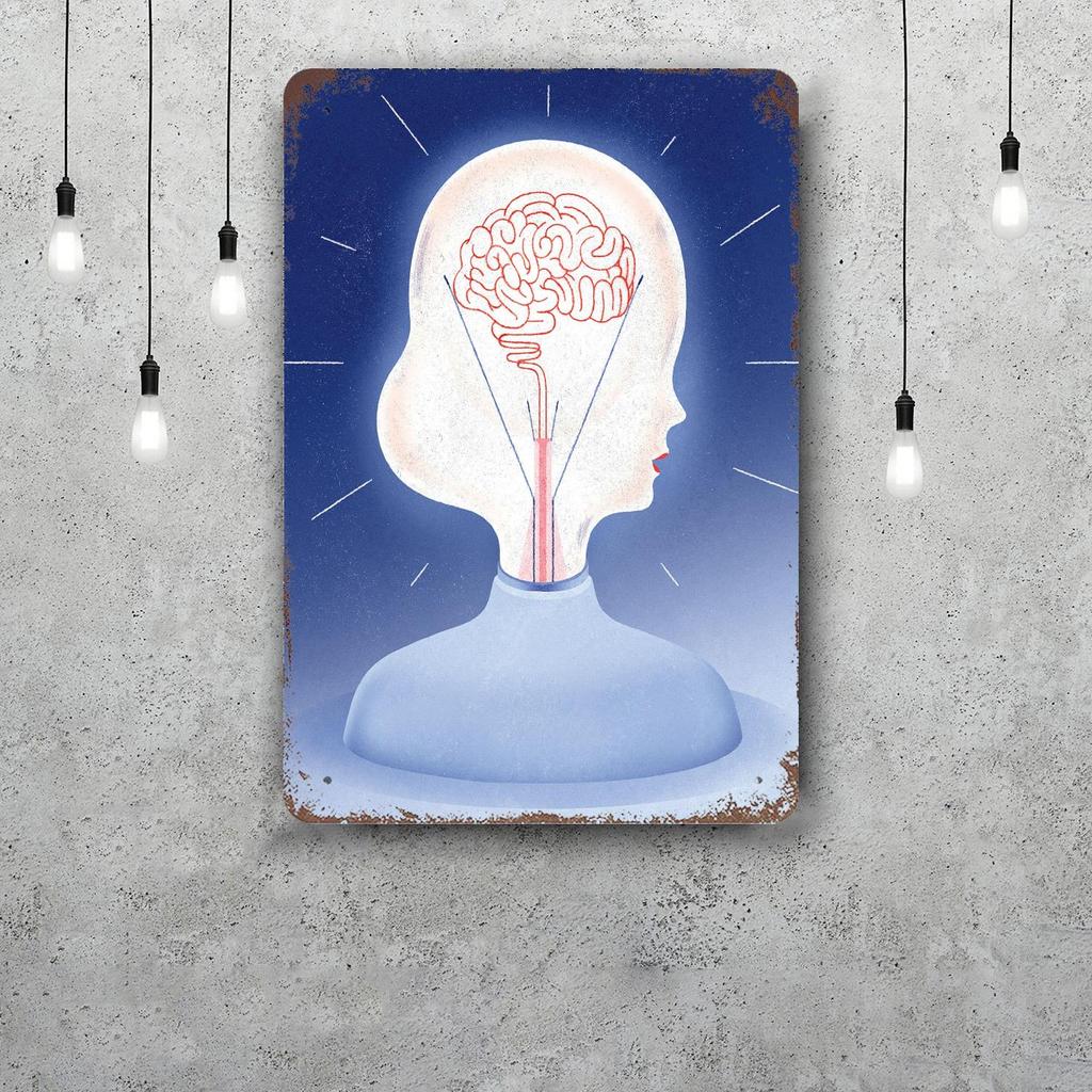 Brain Funny Bar Metal Sign Retro Plaque Vintage Sign Alcohol Drinker Pub Club Man Cave Kitchen Wall Decoration