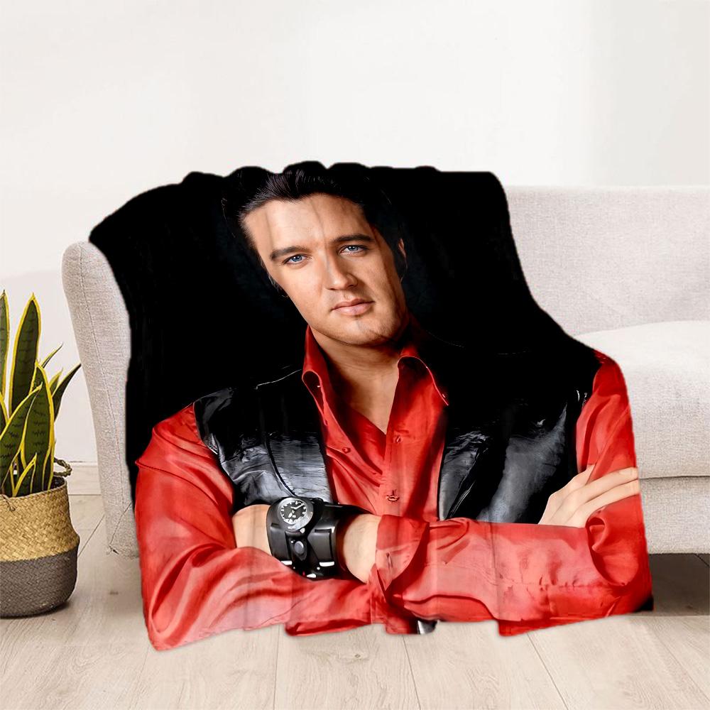 Elvis Presley: Rock 'n' Roll König Decke Bequem Geeignet für Bettwäsche Stuhl Bett Vier Jahreszeiten Universell Digitaldruck