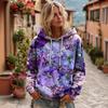 Felpa con cappuccio, allacciatura, maniche lunghe, stampa, da donna, Autunno/Inverno 2025