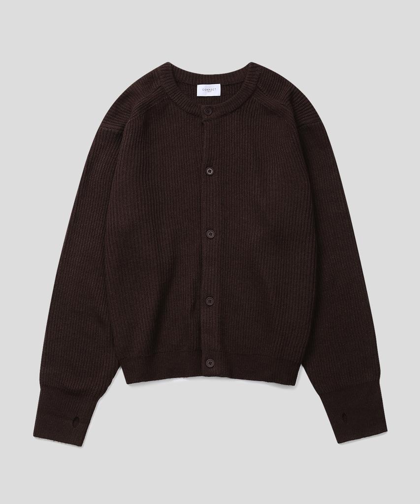 Connect Kinloch Fingerhole Wool Round Knit Cardigan (5 Colors)