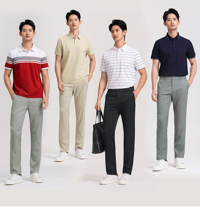 Langdeng Men's Business and Leisure Summer Tencel Laisai Breathable Anti Wrinkle Straight Leg Pants