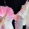 Fashion Pleat Mesh Organza 2 Yard Pleated Ruffle Lace Fabric New Flounce Wave Lace Fabric