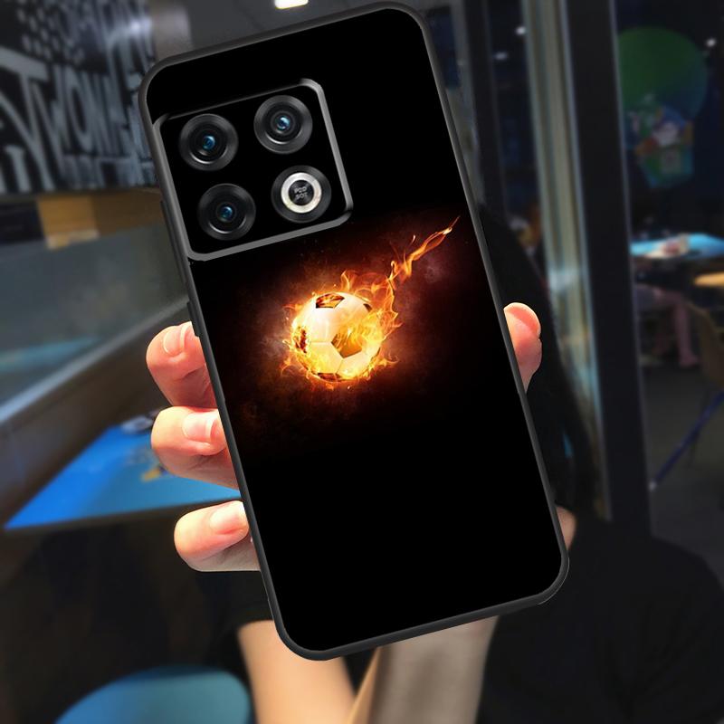 Fire Football Soccer Ball Funda For OnePlus 12R 13 R 12 11 9 10 Pro 8T 9RT 10T OnePlus Nord 4 CE 2 3 Lite N20 N30 Case