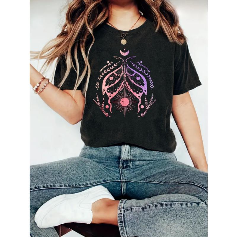 Summer Women's Printed Round-neck Short-sleeved T-shirt Casual and Fashionable T-shirt