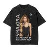 Gewaschene T-Shirts Sängerin Shakira Hip Hop Vintage T-Shirt Harajuku Streetwear 100% Baumwolle Sommer Oberteile T-Shirts für Damen