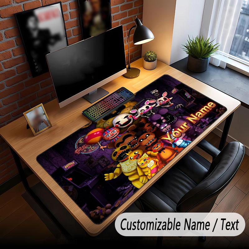 Custom Name Text Big Mouse Pad,Five Nights At Freddy’s Soft Non Slip Extended Desk Mat For Home Office
