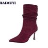 Kristall Spitzschuh High Heels Damen Stiefeletten Sexy Schuhe 2025 Trend Luxus Mode Schnee Chelsea Boots Neue Pumps Mujer Stiefel
