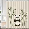 Adorable Panda & Bamboo Bath Curtain - Polyester, Machine Washable,  All-Season Home Decor for Bathroom/Bedroom/Kitchen