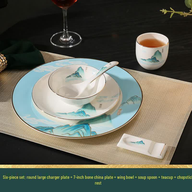 Light Luxury Bone China Tableware Set