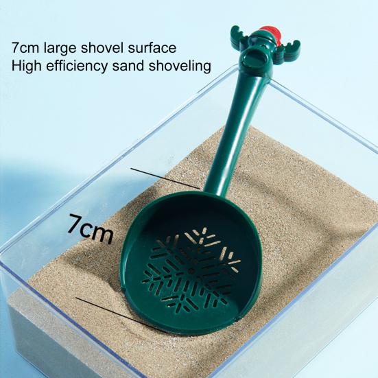 Hamster Sand Shovel Cartoon Shape Long Handle 2mm Dense Hole Reusable Large Shovel Surface Labor-saving