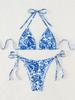 Printed Tie Side Sexy Two Piece Bikini Swimsuit Elegant Fashion For Beach Vacation