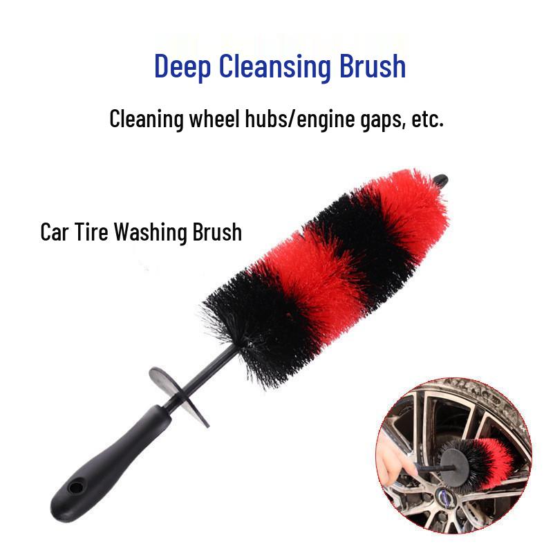 

Dual-Headed Steel Ring & Tire Brush for Wheel Hub, Cap, and Nut Cleaning