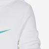 Nike Color Block Logo Print Langarm Kapuzen Fleece Pullover Kinder Oberteile Weiß BV0783-100