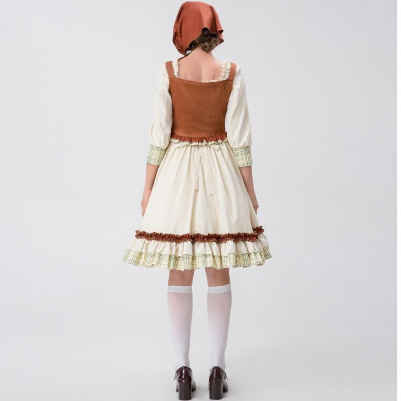 Wolf Grandma Stage Dress Halloween Party Costume Match Girl Cosplay Outfit Women S-XXL