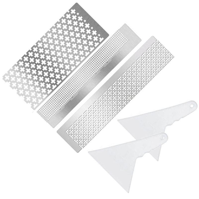 J1UL1N 3 Pcs Stainless Steel Diamond Painting Ruler Set For 5D Drawings With Blank Grids For Diamond Pasted Drawing
