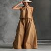 Women's Summer 2 Piece Outfits Backless Halter Sleeveless Top And Wide Leg Pants Sets Casual Vacation Matching Lounge Set