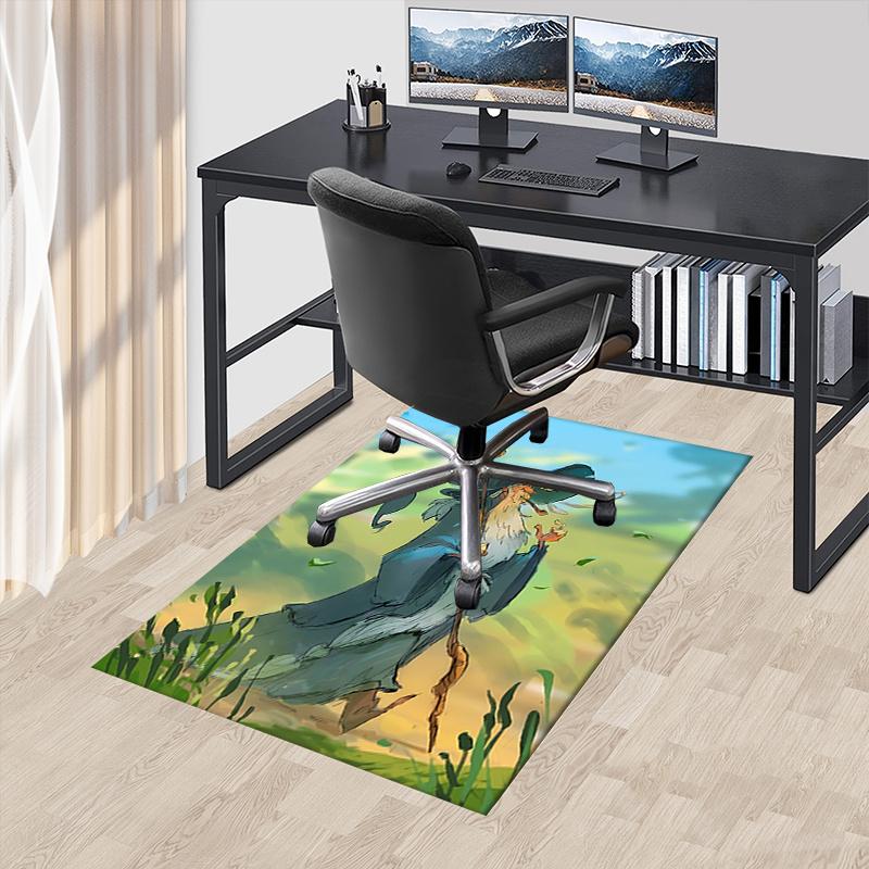 

Wizard,Lord of the Rings Polyester Office Carpet Chair Mats, Home Decor Dormitory Floor Protector with Anti-Skid Backing, Large Area Coverag 60cm by 90cm