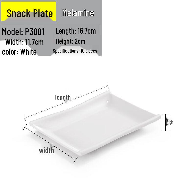 Melamine 3-Compartment Boat-Shaped Snack & Dumpling Plate