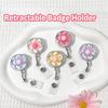 Clear Transparent Flower Retractable Badge Holders For Doctor Nurse Worker Student Name Id Card Holder Keychains Lanyard