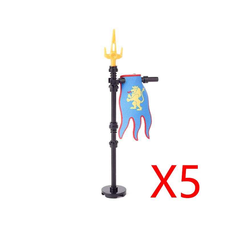 Military Building Blocks Solider Figures Medieval Crusaders Jerusalem Black Hawk Red Lion Knights Accessories Flags Vest MOC