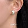The Bird Collection: Gradient Enamel Zircon Geometric Stud Earrings - Light Luxury Literary Fashion Style