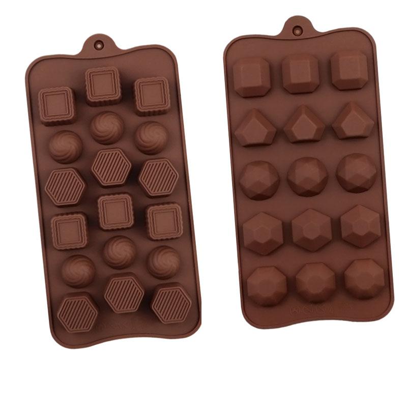 Silicone Mold For Chocolate Diamond Shape Candy Butter Mould Geometric Ice Cube Tray Half Ball Jelly Cookies Kitchen Baking Tool