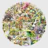 50 Sheets Transparent Garden Secret Realm PET Stickers - Healing Park Scenery & Fresh Flowers DIY
