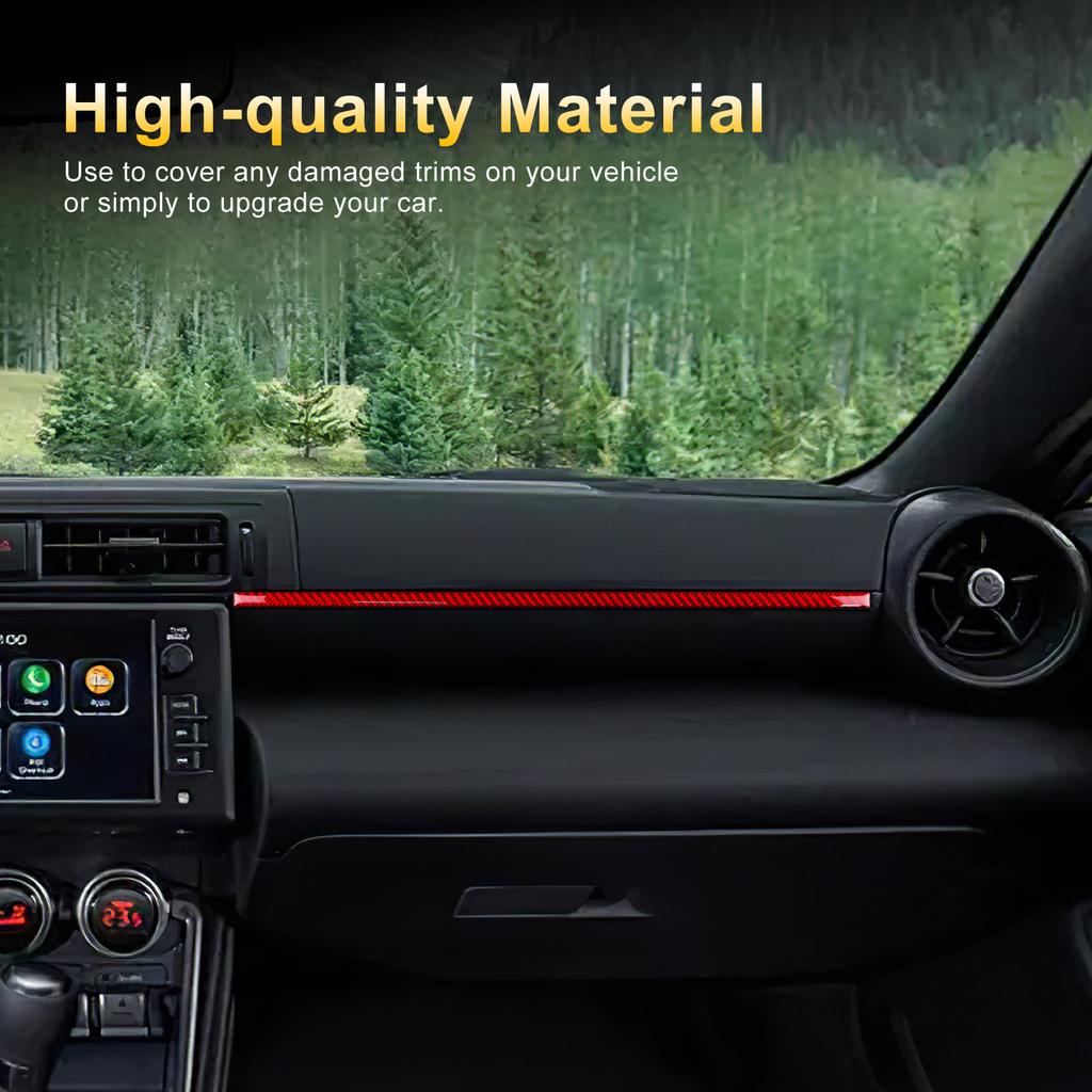 For Subaru BRZ Toyota GR86 2021-2026 Carbon Co-pilot Dashboard Trim Strip Anti Scratch Center Panel Interior Decor Accessories