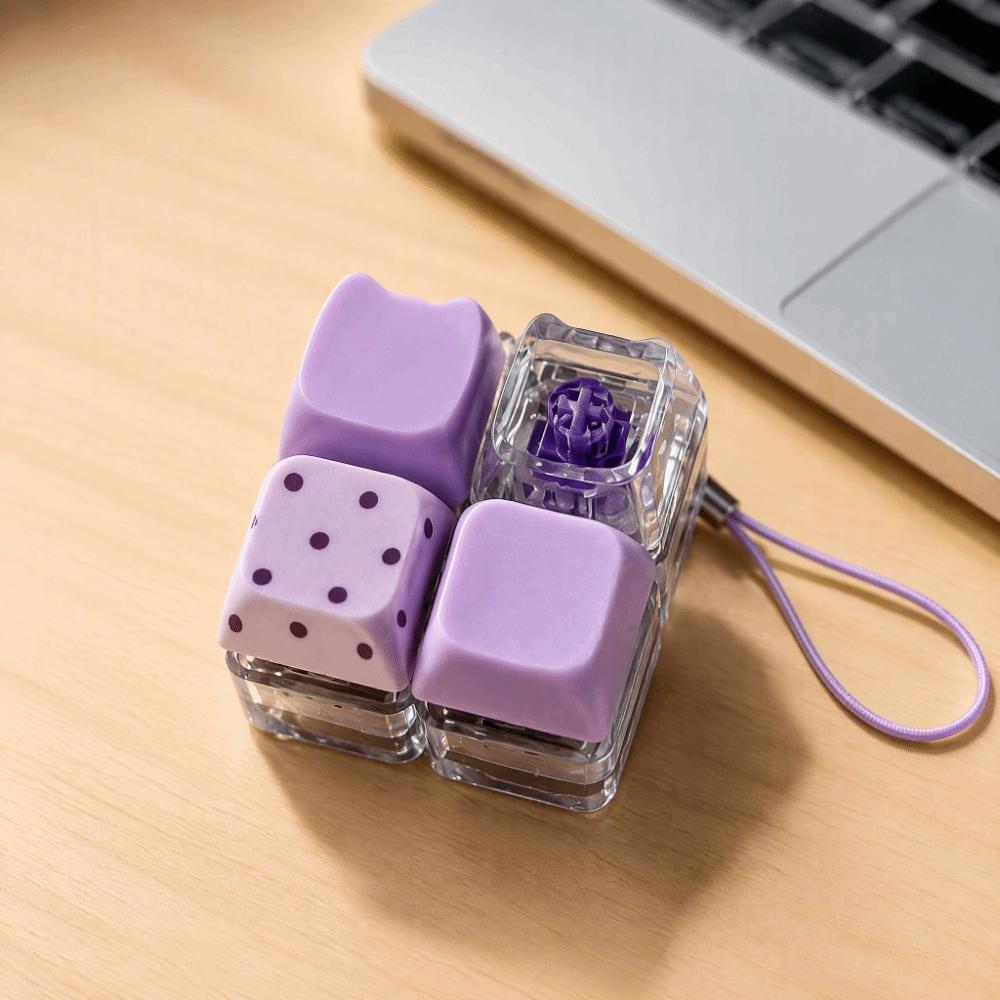 Plastic Fidget Keychain Transparent Keycap Clicker Funny Stress Relief Pendant  Daily