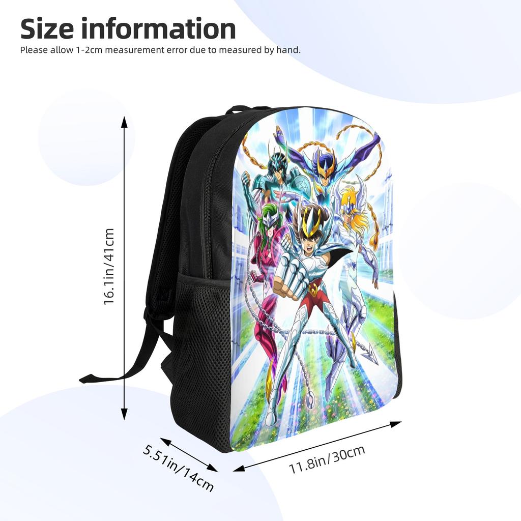 Saint Seiyas Laptop Backpack Women Men Casual Bookbag for School College Student Seiya Hyoga Shiryu Camus Shun Bag