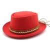 Vintage British Style Bowler Hat Couple Men And Women Gentlemen'S Hat Spring And Autumn Large Flat Brim Woolen Thermal Hat