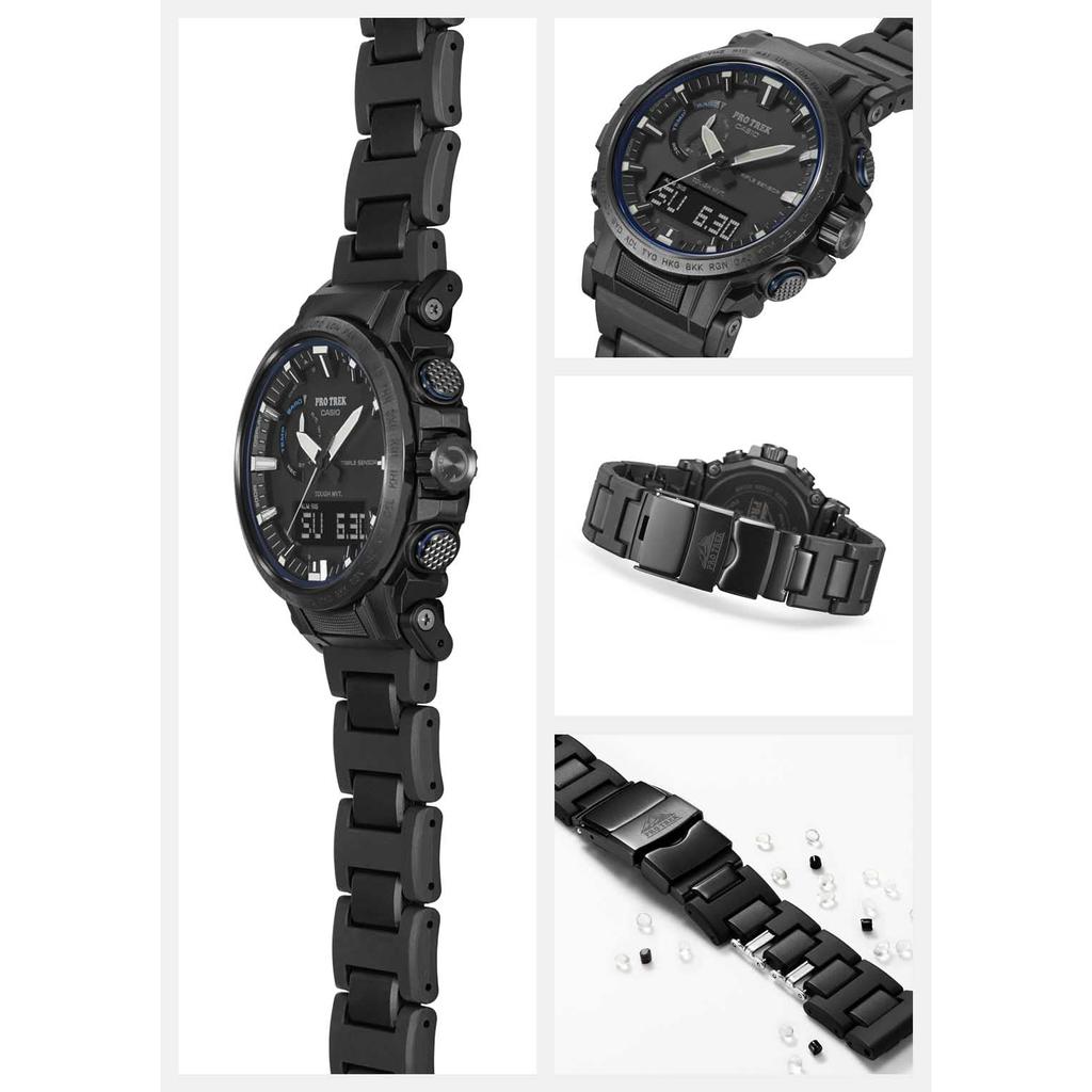 Casio Pro Trek Climber Line PRW-61FC-1JF Men's Black Solar Radio-Controlled Watch with Biomass Plastic