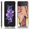 Luxury Case For Samsung Galaxy Z Flip 4 3 5G Black PC Hard Phone Cases Fashion Back Cover ZFlip Funda Sexy Tattoo Girl Shell Sac