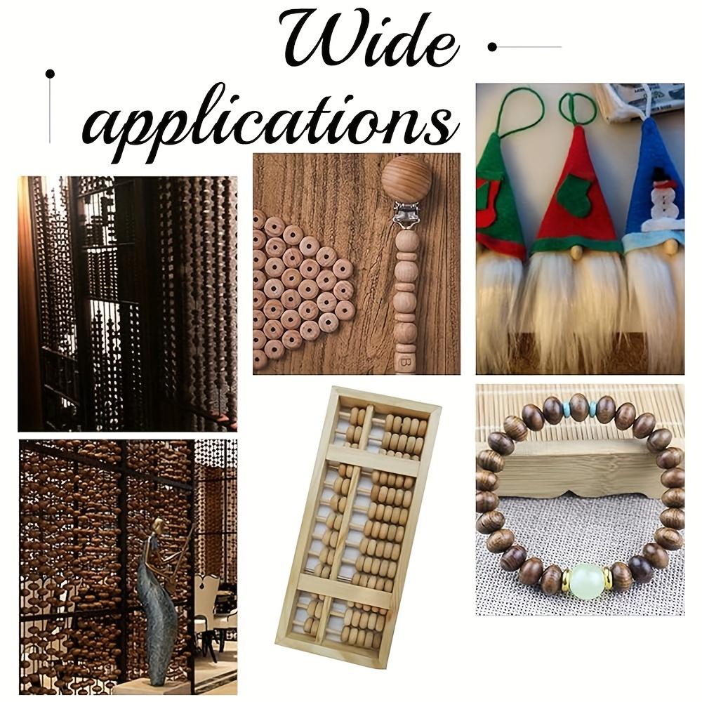 20/50/100pcs Rustic Style, Wood Color, Wooden Decorative Beads, Beech Wood Abacus, Wood Beads, Wood Color, Round Beads, Spacer Beads