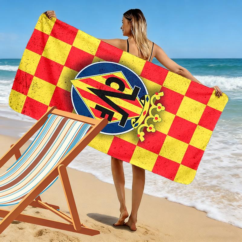 Villarreal Print Beach Towel, Large Soft Quick Dry Towel for Beach Camping Swimming