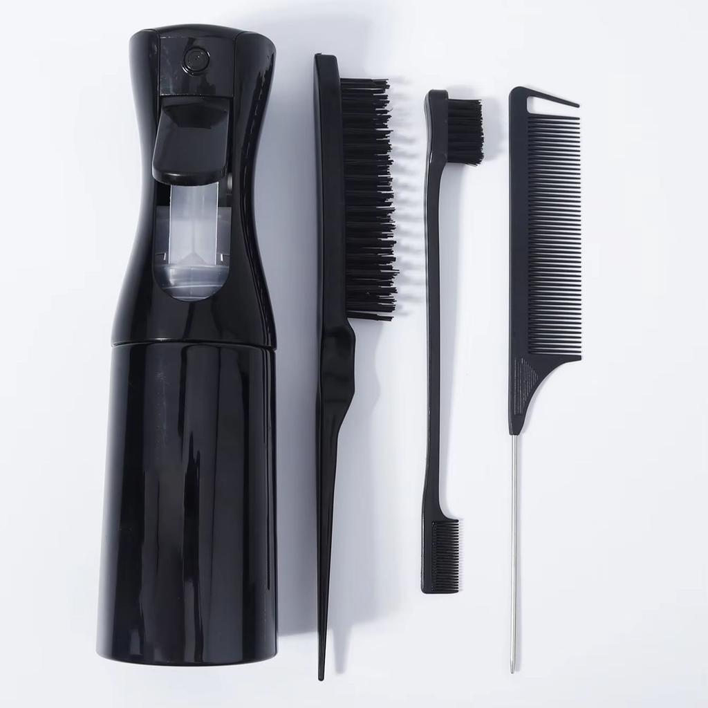 4pcs Comb Spray Bottle Set, Tease Comb Mouse Tail Comb Edge Brush for Back Brushing,slicking Hair For Hair Accessories