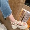 In The Summer of 2025, A New Versatile Minimalist Thin-band Thick-soled Roman Shoe, A French Thick-soled Women's Fashion Sandal