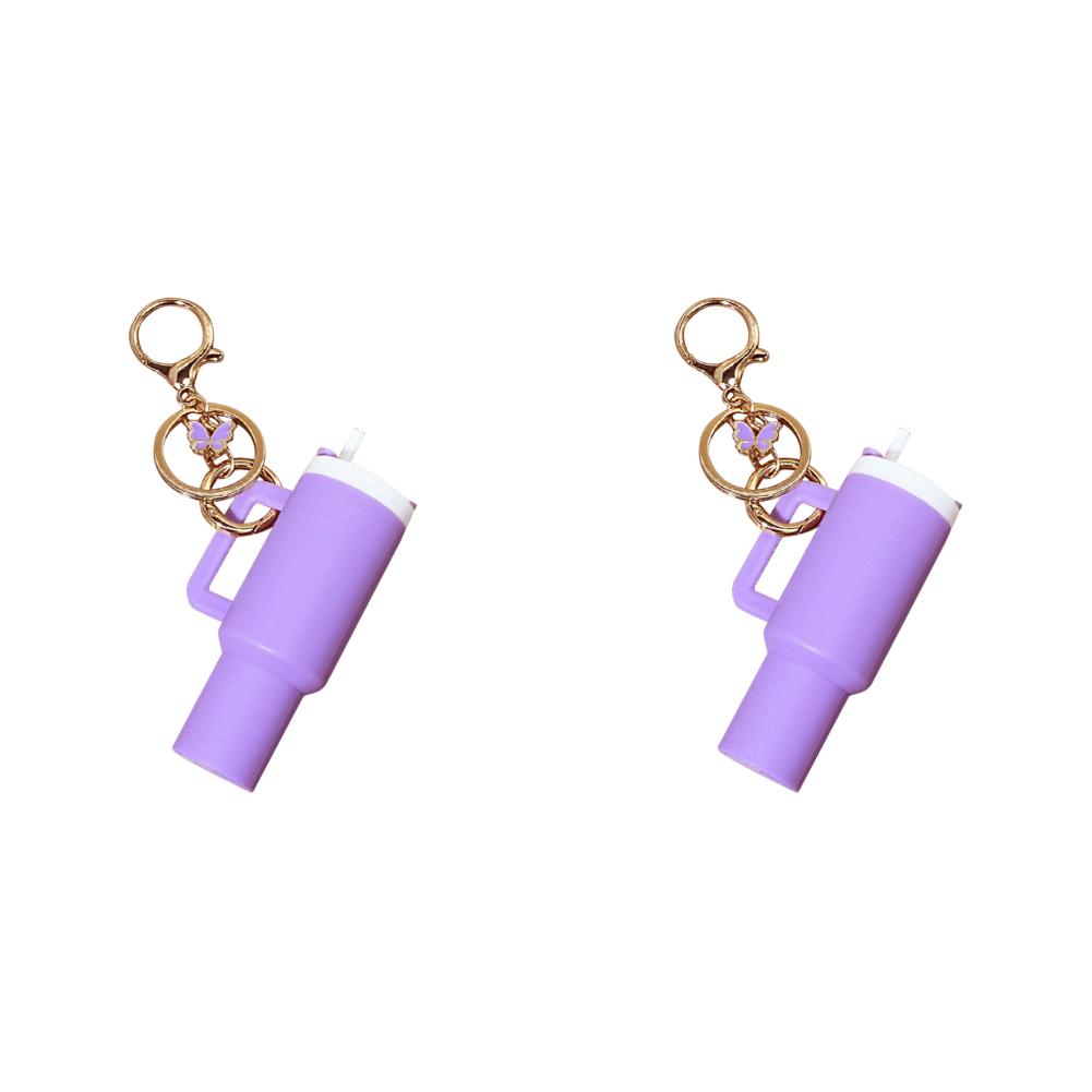 

Брелок для ключей в виде мини-чашки в виде бабочки, милый стакан, брелок для стакана для воды Stanley (фиолетовый)