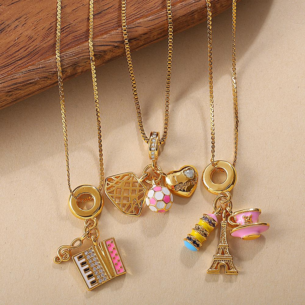 Retro Style Dripping Oil DIY Girl Fox Pendant Necklace Cute Versatile Heavy Industry Design Jewelry Woman